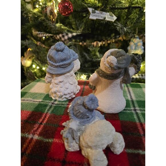 Vintage Encore Snow Buddies Figures Lot of 3 Snowmen Christmas Decorations - Picture 5 of 5